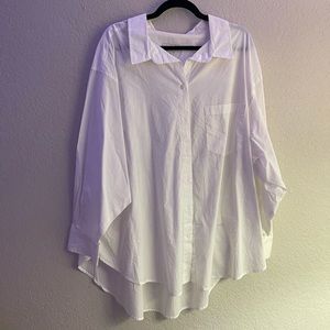 Long white Oxford Shirt. Cute over dresses